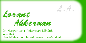 lorant akkerman business card